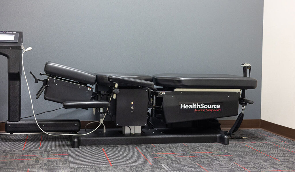 A Spinal Decompression table at HealthSource of Nine Mile.