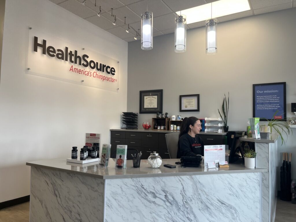 A view of the front desk area at HealthSource of Rocky River.