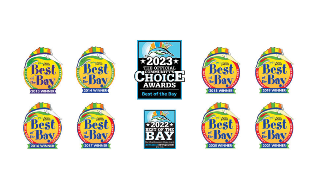 Best of the Bay Awarded to clinic over 10 times!