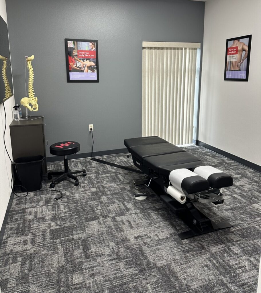 A chiropractic adjustment room at HealthSource of Lake Oswego.