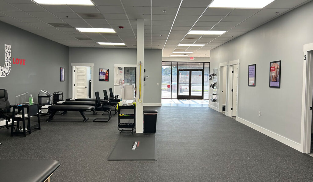 The progressive rehabilitation and functional exercise area at HealthSource of County Line Road.