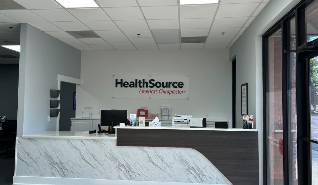 Front desk and reception area at HealthSource of County Line Road.